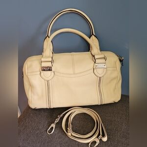 TIGANELLO Pebbled Leather Cream Large Bag